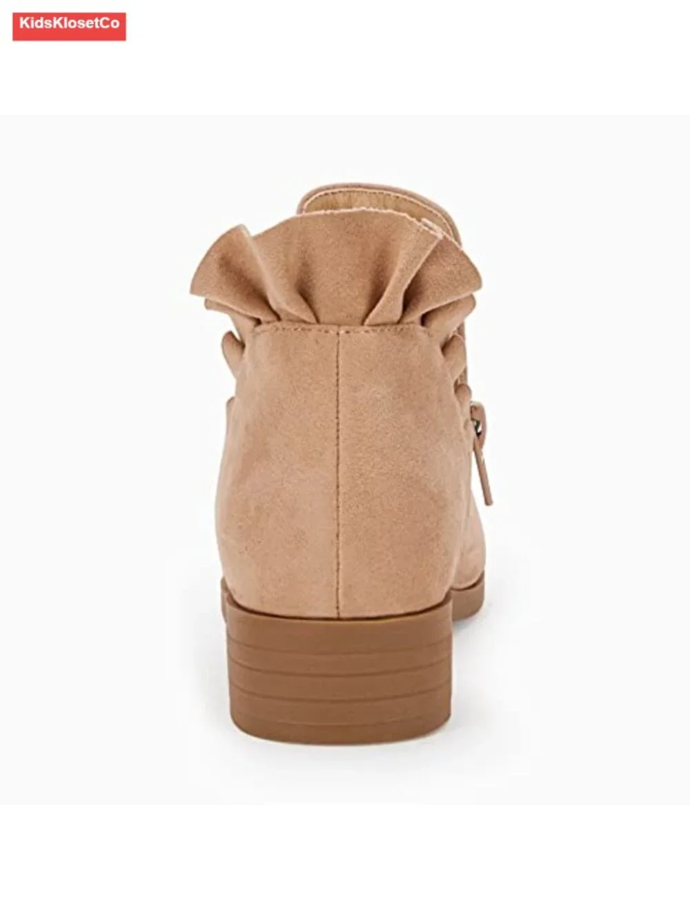 Girls' Ruffled Ankle Boots V Cut Out Chunky Low Heel Dressy Western Booties